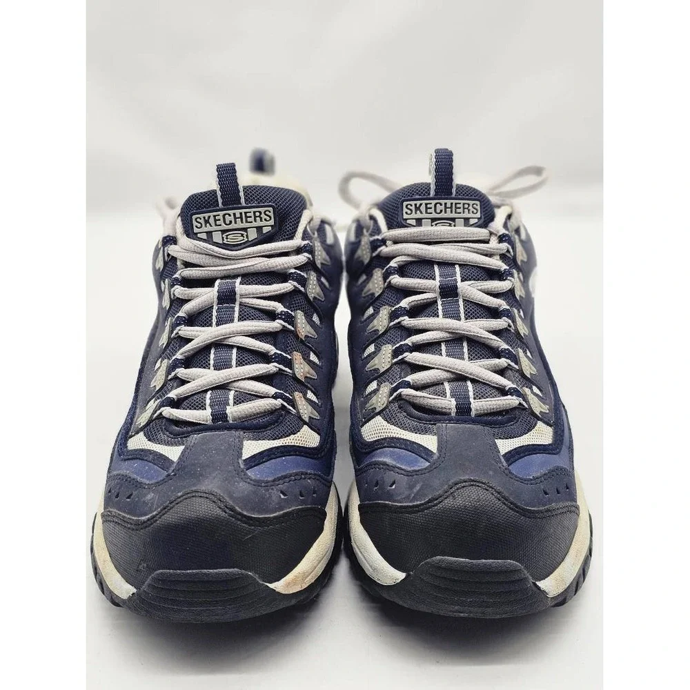 Skechers Steel Toe Work Shoes Men's Sz 12 Navy Blue Grey Chunky Utility Sneakers